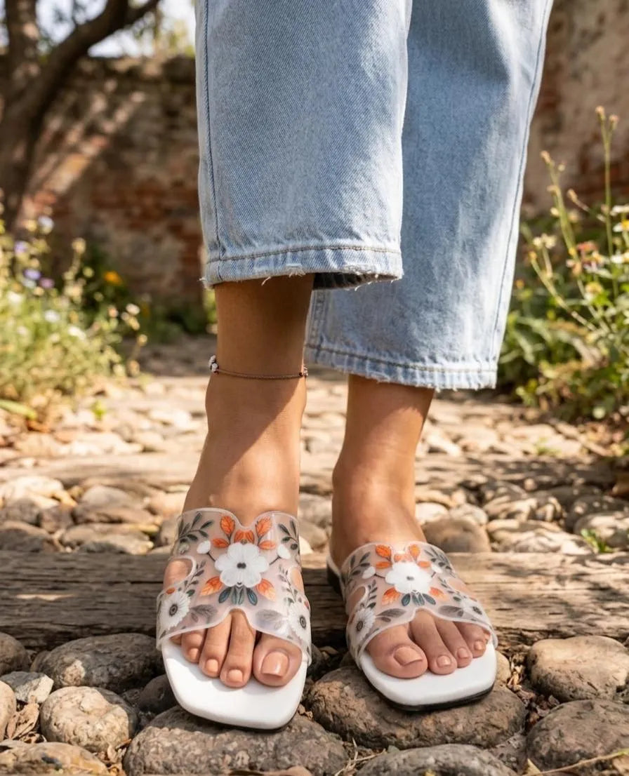 Women's Floral Flat Sandals for Summer Walk