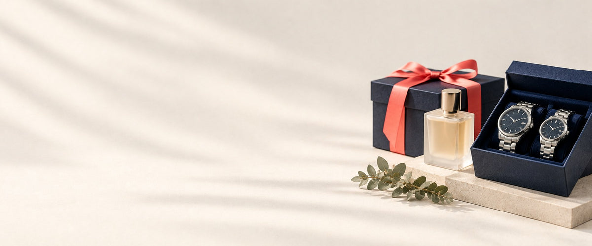 Boxed gift sets - couple watch sets and twin perfume gift boxes