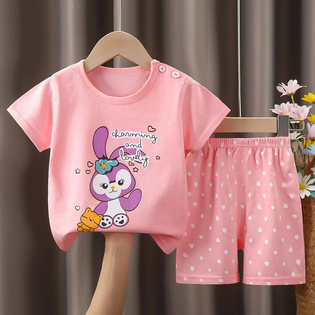 Cotton Cat Sunglasses T-Shirt Shorts Set Yellow
