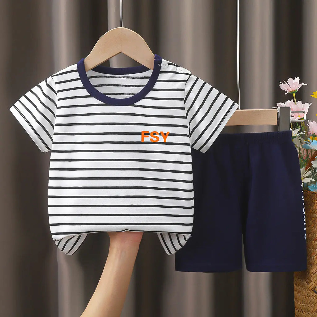 Cotton Cat Sunglasses T-Shirt Shorts Set Yellow