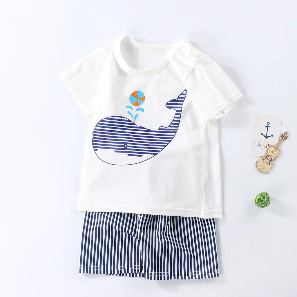 Cotton Cat Sunglasses T-Shirt Shorts Set Yellow