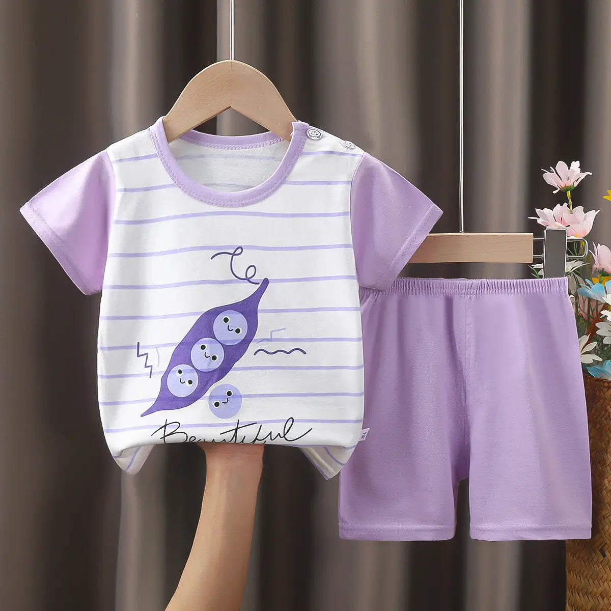 Cotton Cat Sunglasses T-Shirt Shorts Set Yellow
